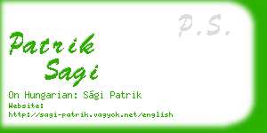 patrik sagi business card