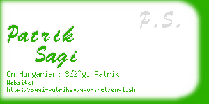 patrik sagi business card